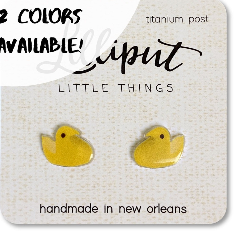 Marshmallow Easter Chick Earrings